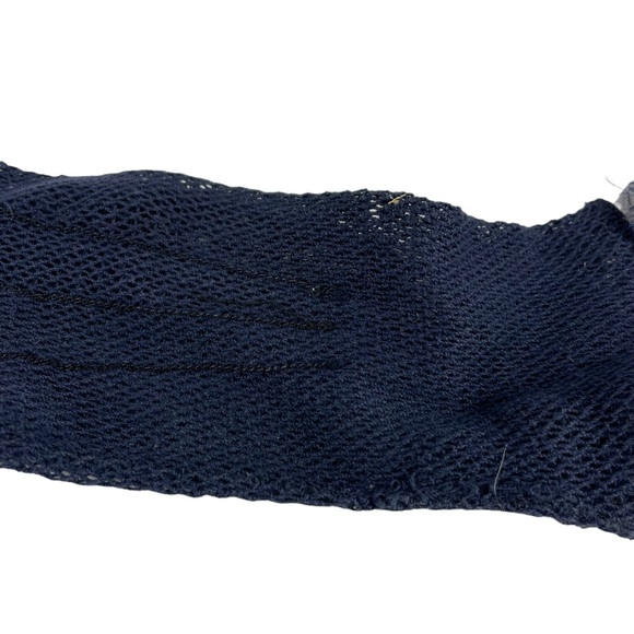 Vintage 1940s Elegant Floral Silk Mesh Dainty Small Sized Navy Blue Pink Flowers - Picture 14 of 16